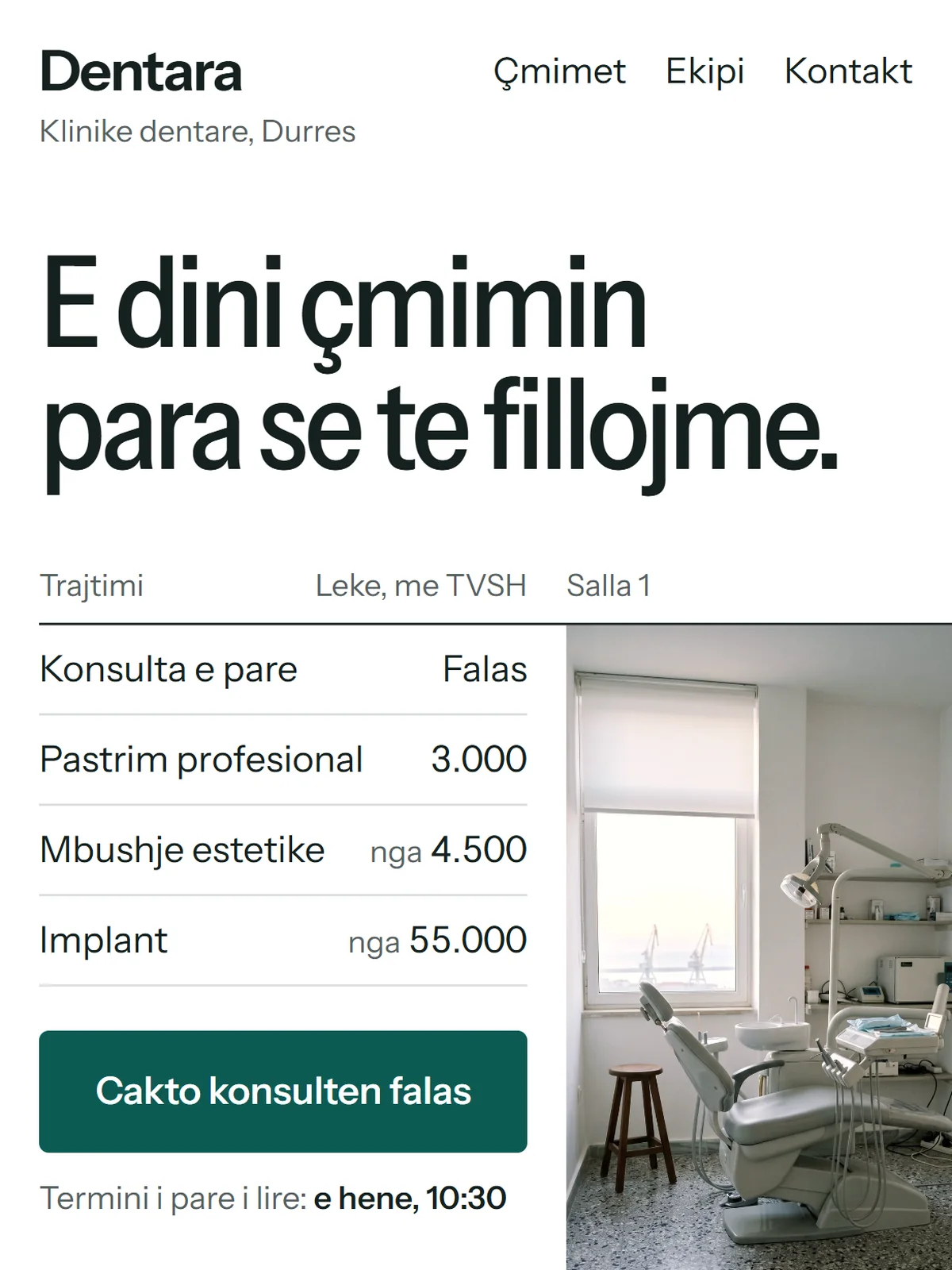 Faqja e Dentara, klinike dentare · durres, ne celular