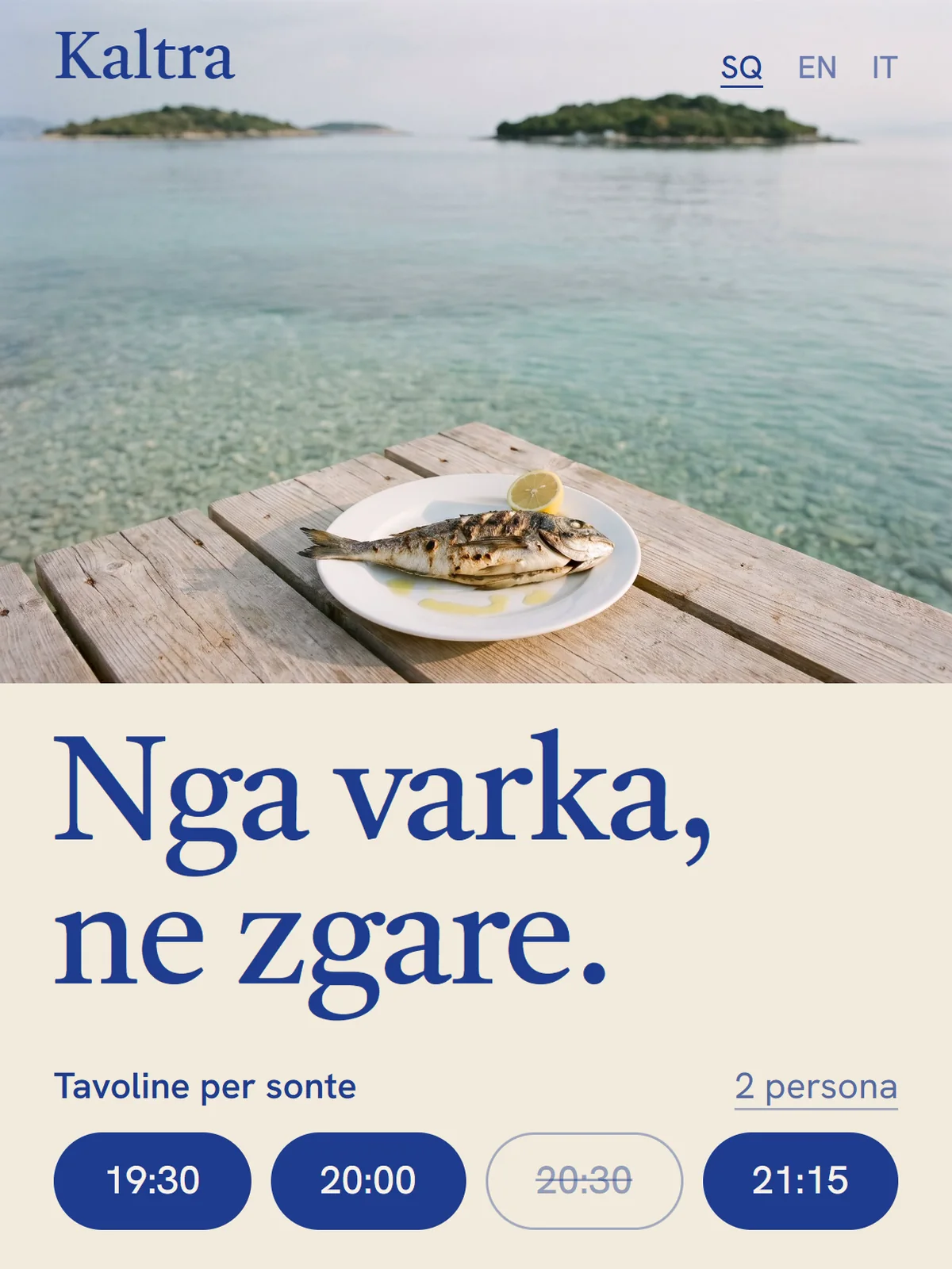 Faqja e Kaltra, restorant peshku · ksamil, ne celular