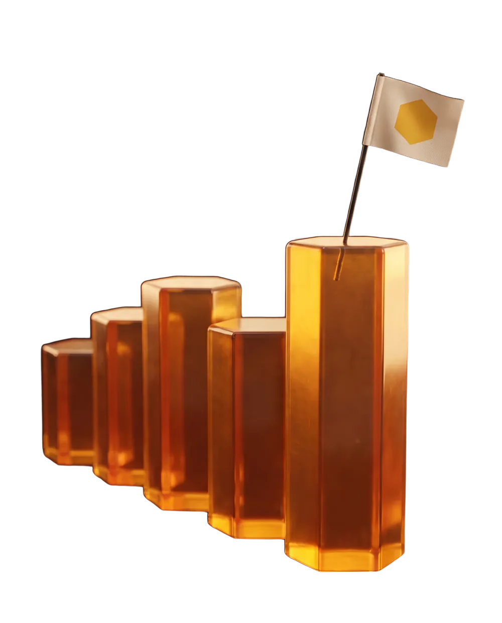 Shtylla qe rriten, me nje flamur ne maje te me te lartes